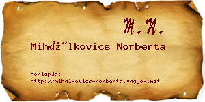 Mihálkovics Norberta névjegykártya